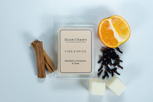 Fire & Spice - Mandarin, Cinnamon & Clove Soy Wax Melt Cubes - Dusk by Dawn