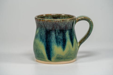 Hand-thrown Ceramic Travel Mug in Sea Dawn Glaze With Band 