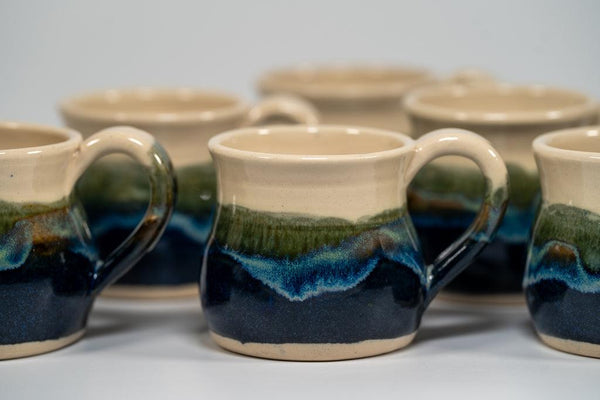 Hand Made Ceramic Sea Sand & Sky Small Mug - Dusk by Dawn