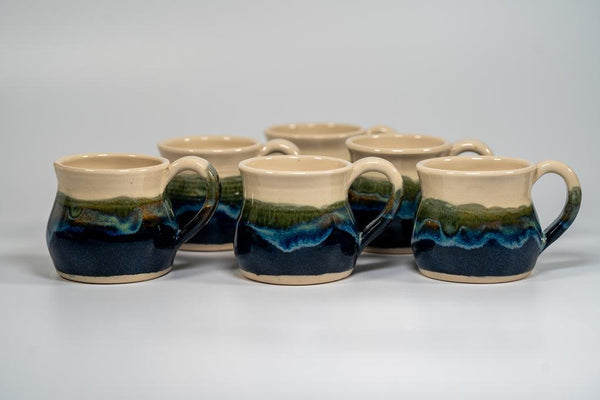 Hand Made Ceramic Sea Sand & Sky Small Mug - Dusk by Dawn